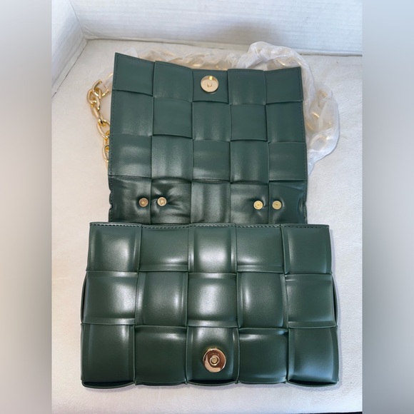 New Urban Expressions Dark Hunter Green Woven Shoulder Women’s Bag Purse-NWT - Picture 13 of 14